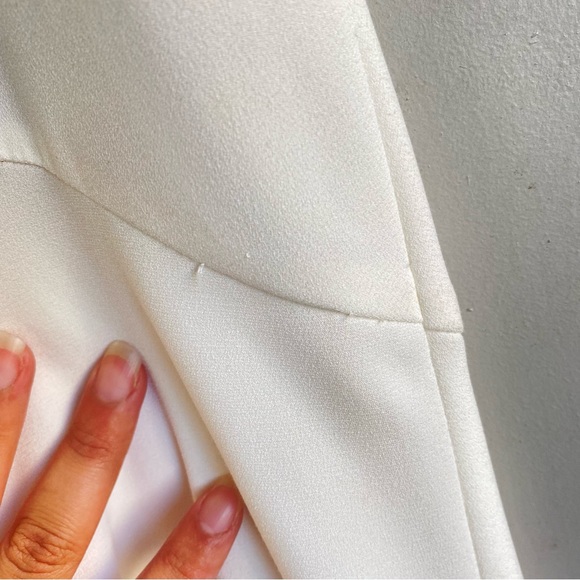 Gal Meets Glam Juliet Ruffled Hi-Low Ivory White Cowl Neck Sleeveless Midi dress - Picture 8 of 15